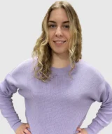 Šviesiai violetinės spalvos megztukas iš medvilnės