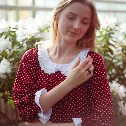 shtapel suknutė raudona su žirniukais viskozė